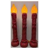 (3) Christmas 36" Candles Plastic Blow Molds