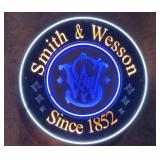 Smith & Wesson Round L, E. D. Neon sign