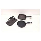 Cast Iron Bacon Press, Round Skillet, Square Skilt