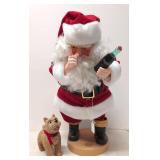 24" Coca Cola animated Santa Claus with dog