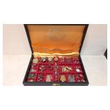 Black & Gold jewelry box and jewelry