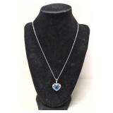 .925 Necklace with blue and white crystals