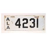 Porcelain 1914 Alabama License Plate