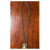 Vintage Cameo locket with tin type photo inside