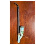 Vintage Deer Themed Porcelain & Wood Pipe