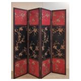 Four Panel Folding Screen - floral pattern