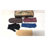 Victorian Glove Box with 5 pair of gloves