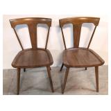 2 Vintage West Elm Teak T Back Side chairs