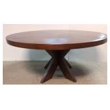 60 " Round Sunburst oak dining table