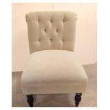 Beige Accent Chair - Tufted Back