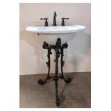 Ornate Cast Iron Base Vanity