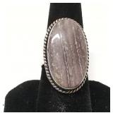 .925 Agate Gemstone Ring