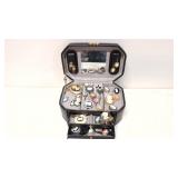 Vintage jewelry case with 36 cameos