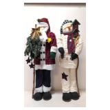 Holiday Decor Santa and Snowman