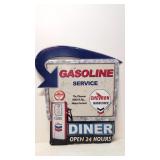 Chevron Service Gasoline Sign - embossed metal
