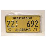 1971 heart of Dixie Alabama license plae