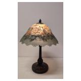 Signed Reverse painted glass table lamp
