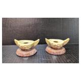 Two Vintage Roseville Wincraft Candle Holders