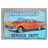 57 Chevrolet Belair Service Dept metal sign