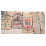 (4) 100 lb. Burlap Bags