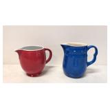 Vintage Red Hall & Blue Oxford milk pitchers