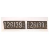 Pair 1919 South Dakota License plates