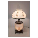 Vintage hand painted floral hurricane lamp