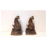 Vintage ornate leaf scroll Design bookends