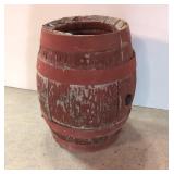 Antique Primitive wooden red barrel