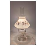 Converted Hurricane Finger Lamp with Fenton Shade