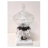 Crystal Candy dish with prisms & marble