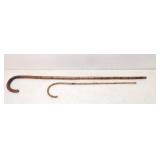 Two Bamboo walking canes