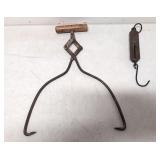 Antique Lone Star Ice Hook & 25 lb scale