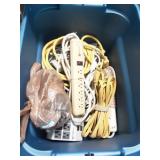 Bin of Extension Cords and Surge Protectors