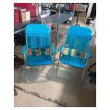 Pair of Aluminum Frame Lawn Chairs