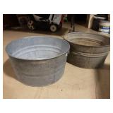 Pair of Galvanized Wash Tubs
