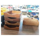Vtg Wood Desk Files