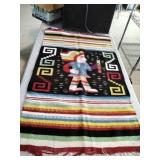 Vintage Woven Figural Throw/Tapestry