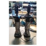 Pair of Vtg Cast Iron Table Lamps.
