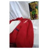 Norwood school jacket, cream towel, glass card