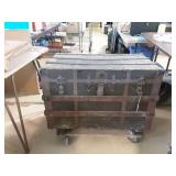Antique Travel Trunk with Insert