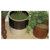 Copper planter and artificial tree