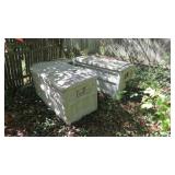 2 small plastic storage boxes