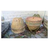 3 nice matching clay flower pots