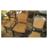 3 cain chairs