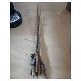 Large Lot of Fishing Poles, Some are Vintage