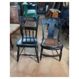 Vtg Painted Wooden Chairs (2)
