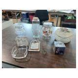 Glass Canisters and Porcelain Heart Candle