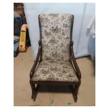 Vintage Upholstered Wooden Rocking Chair