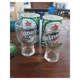 Pair of Heineken Drinking Glasses